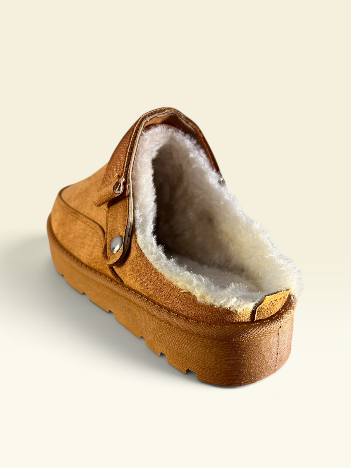 Tan Faux Suede Clog slipper
