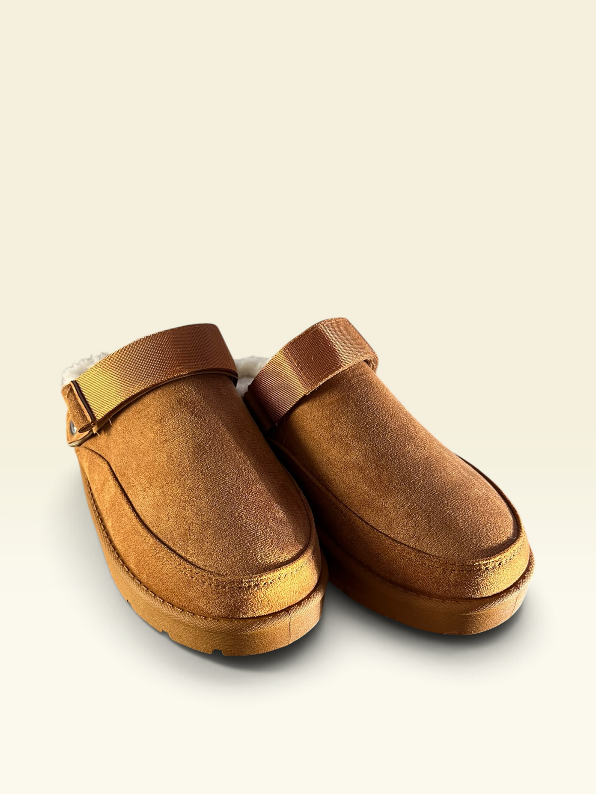 Tan Faux Suede Clog slipper