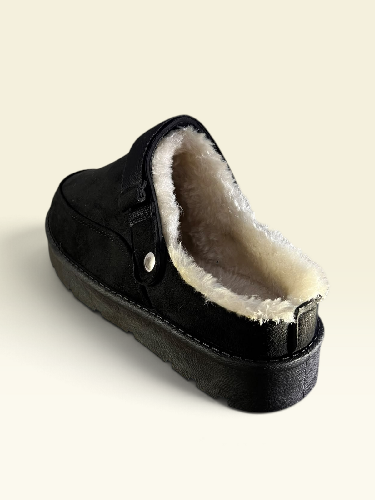 Black Faux Suede Clog slippers